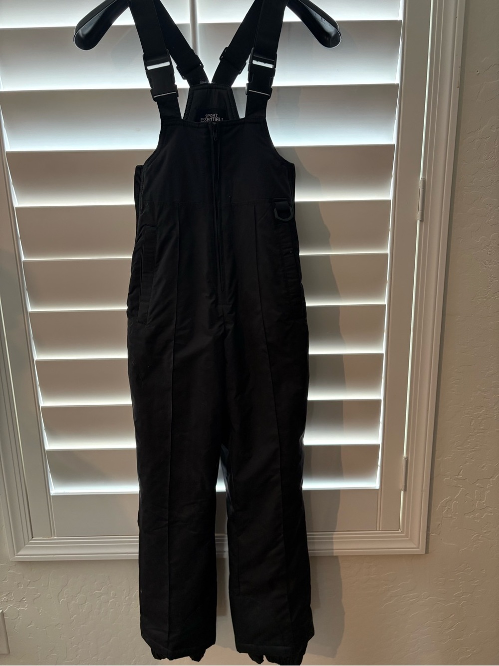 Kids Black Snow Bib Joggers with Adjustable Straps